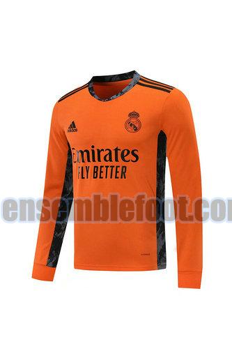 maillots real madrid 2020-2021 orange manches longues gardien