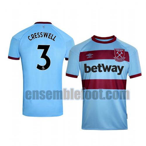 maillots west ham united 2020-2021 exterieur aaron cresswell 3