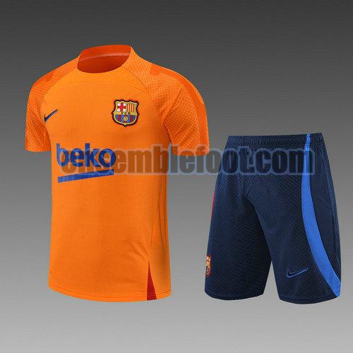 short + manches courtes barcelone 2022-2023 orange