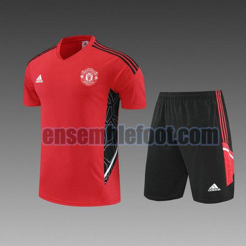short + manches courtes manchester united 2022-2023 rouge