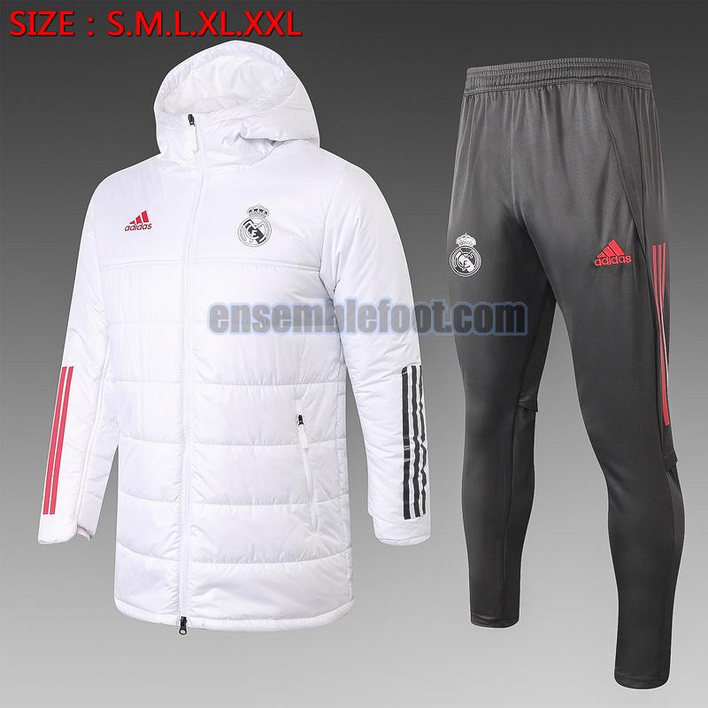 Ensemble Real Madrid:Survêtement couette real madrid 2020-2021 homme blanc