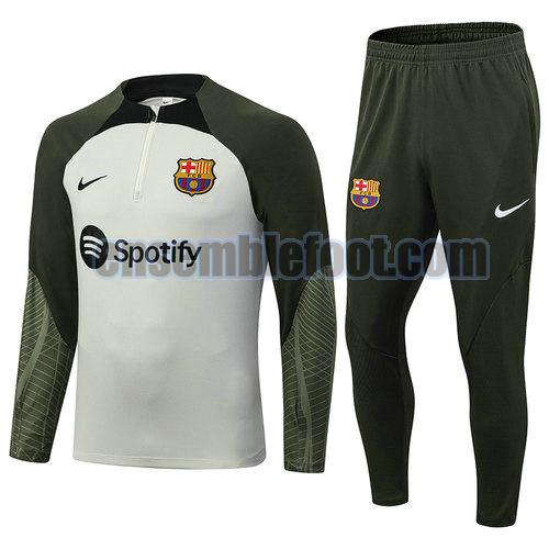 survêtements de football demi-zip barcelone 2023-2024 gris clair