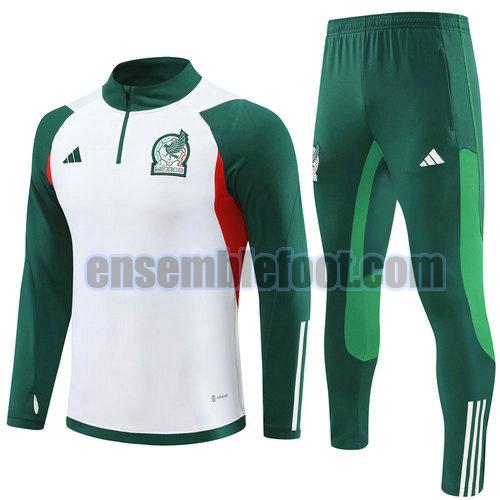 survêtements de football demi-zip mexique 2023-2024 blanc