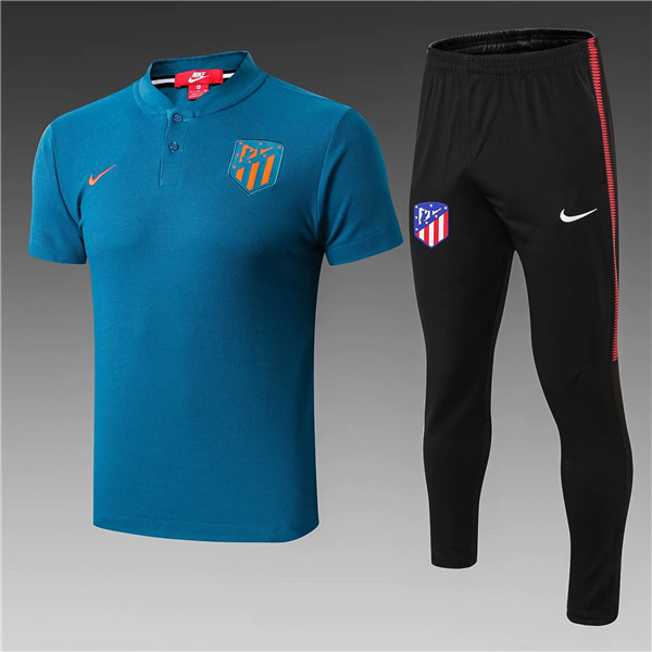 t-shirt polo homme Atletico Madrid 2019-2020 Bleu