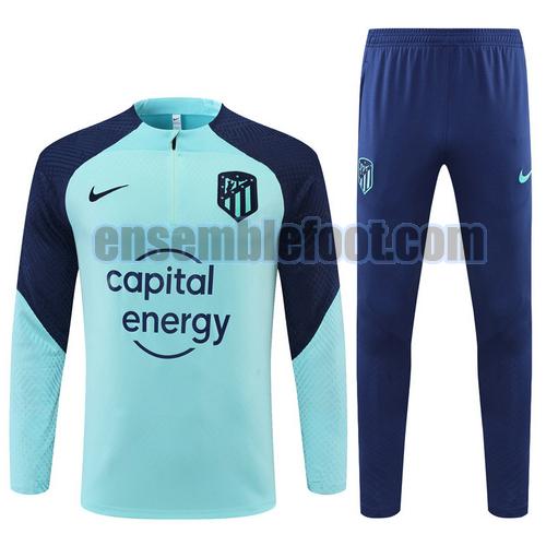 veste de sport avec demi-zip atletico madrid 2022-2023 joueur bleu