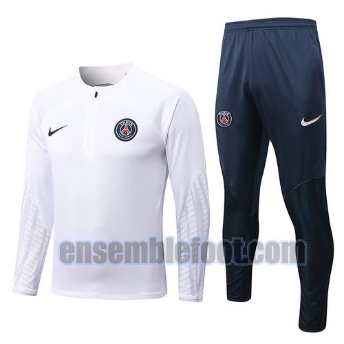 veste de sport avec demi-zip paris saint germain 2022-2023 blanc