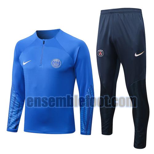 veste de sport avec demi-zip paris saint germain 2022-2023 bleu
