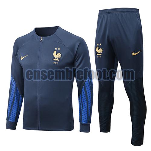 veste de sport avec fermeture éclair france 2022-2023 bleu royal