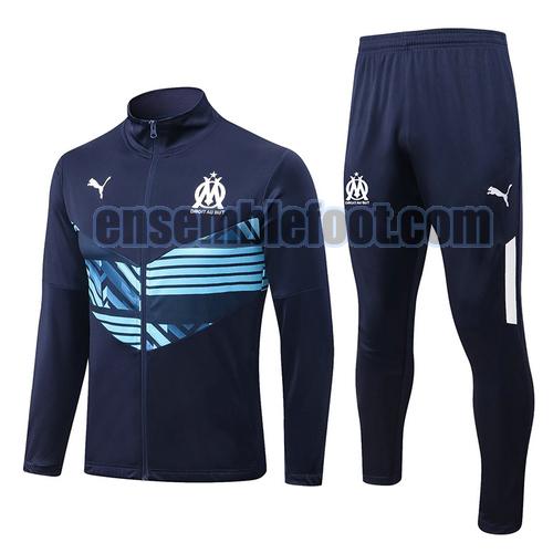 veste de sport avec fermeture éclair olympique de marseille 2022-2023 bleu royal