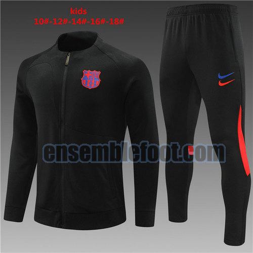 veste de sport barcelone 2022-2023 enfant noir noir ensemble