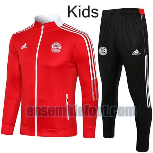 veste de sport zippée veste de sport zippée à petit prix bayern munich 2021-2022 enfant rouge